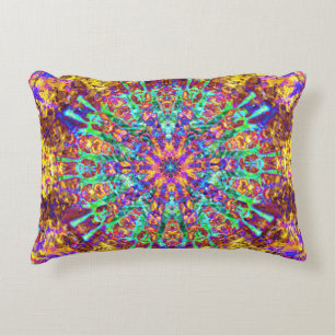 Mandala Psychedelic Trippy Hippie Color Splash Dekokissen