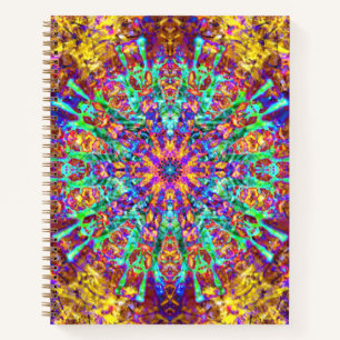 Mandala Psychedelic Trippy Hippie Color Splash Notizblock