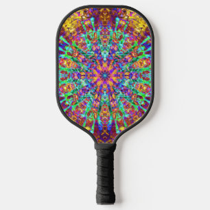 Mandala Psychedelic Trippy Hippie Color Splash Pickleball Schläger