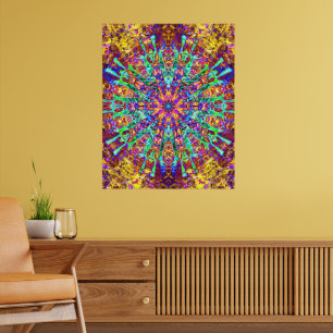 Mandala Psychedelic Trippy Hippie Color Splash Poster