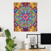 Mandala Psychedelic Trippy Hippie Color Splash Poster (Heimbüro)