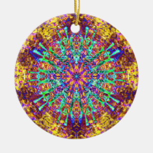 Mandala psychedelisches trippiges Hippie-Farb-Spla Keramik Ornament