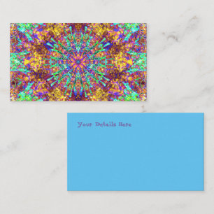 Mandala psychedelisches trippiges Hippie-Farbenspl Visitenkarte