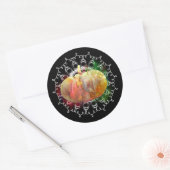 Mandala Pumpkin Watercolor Damask Herbensaison Runder Aufkleber (Umschlag)
