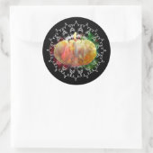 Mandala Pumpkin Watercolor Damask Herbensaison Runder Aufkleber (Tasche)