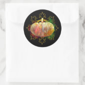 Mandala Pumpkin Watercolor Damask Herbensaison Runder Aufkleber (Tasche)