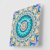 Mandala Quadratische Wanduhr (Winkel)