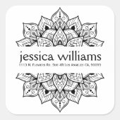 Mandala Quadratischer Aufkleber (Vorderseite)
