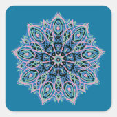Mandala. Quadratischer Aufkleber (Vorderseite)