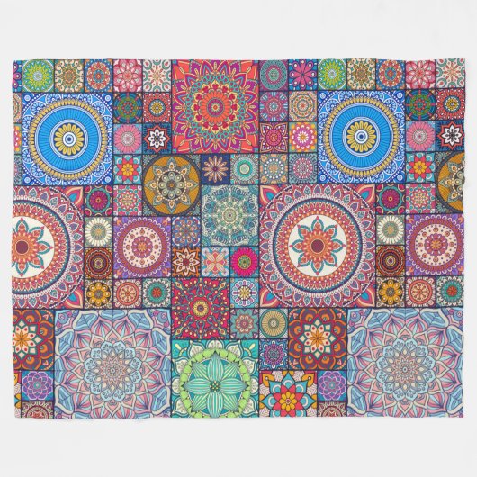 Mandala Quilt Fleecedecke (Vorderseite (Horizontal))
