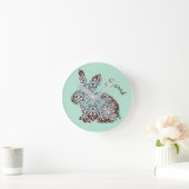 Mandala Rabbit Chocolate and Blues Clock Runde Wanduhr (Zuhause)