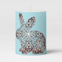 Mandala Rabbit Chocolate und Blues Candle