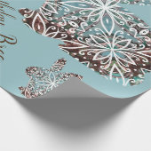 Mandala Rabbit Chocolate und Blues Custom Wrapping Geschenkpapier (Ecke)