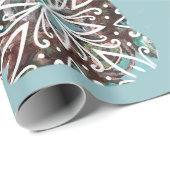 Mandala Rabbit Chocolate und Blues Custom Wrapping Geschenkpapier (Rolleneckpunkt)