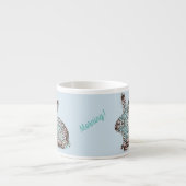 Mandala Rabbit Chocolate und Blues Espressotasse (Vorderseite)