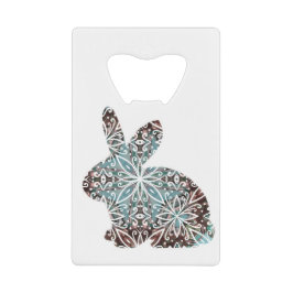 Mandala Rabbit Chocolate und Blues Geldbeutel Flaschenöffner