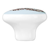 Mandala Rabbit Chocolate und Blues Keramikknauf (Seitenansicht)