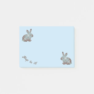 Mandala Rabbit Chocolate und Blues Post-it Klebezettel