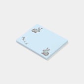 Mandala Rabbit Chocolate und Blues Post-it Klebezettel (angewinkelt)