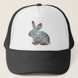 Mandala Rabbit Chocolate und Blues Truckerkappe