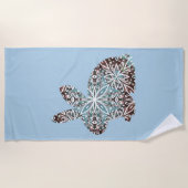 Mandala Rabbit Schokolade und Blues Beach Towel Strandtuch (Vorderseite)