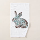 Mandala Rabbit Schokolade und Blues Towel Set (Handtuch)