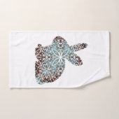 Mandala Rabbit Schokolade und Blues Towel Set (Handtuch)