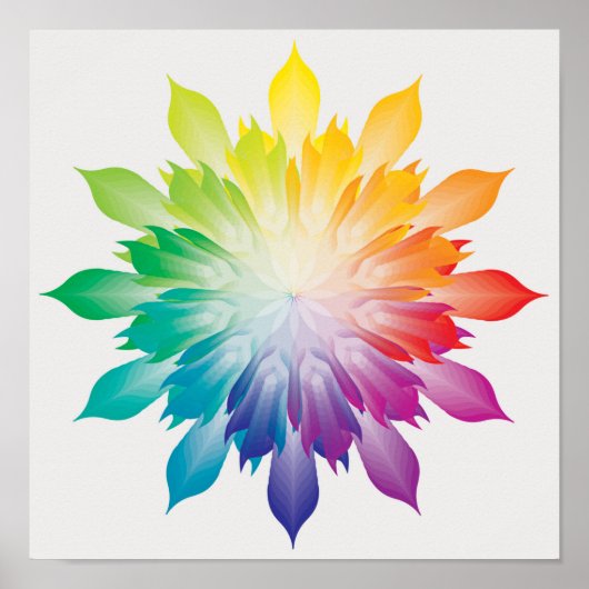 Mandala Rainbow Colors - Blume - Energie - Harmoni Poster (Vorne)