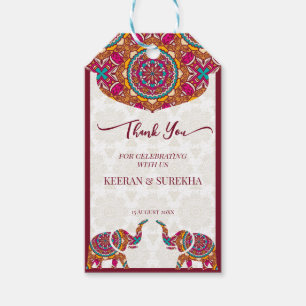 Mandala rangoli Elefant Gastgeschenk Hochzeit Geschenkanhänger