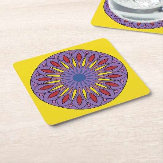 Mandala Rechteckiger Pappuntersetzer (angewinkelt)