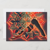 Mandala Red, Black, Brown Yoga Meditation Geburtst Einladung (Rückseite)