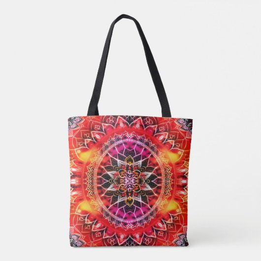 Mandala Red Decorative Tasche (Rückseite)