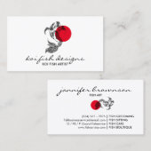 Mandala Red Dot Japanese Koi Fish Visitenkarte (Vorne/Hinten)