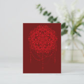 Mandala Red Maroon Indian Postkarte (Stehend Vorderseite)