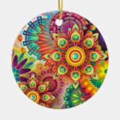 Mandala Regenbogenfarben Keramik Ornament (Vorne)