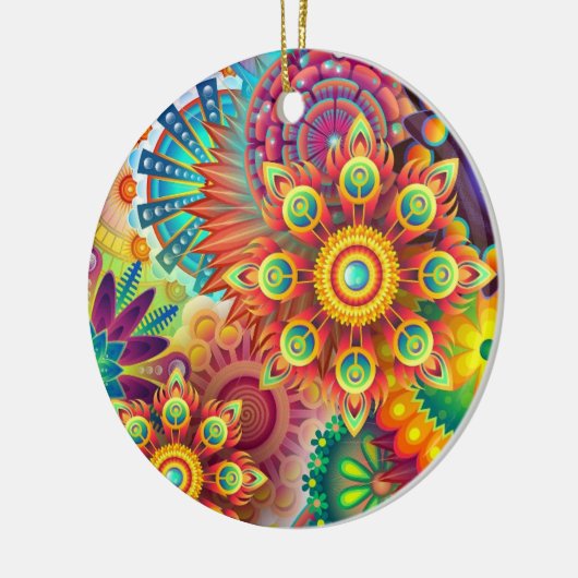 Mandala Regenbogenfarben Keramik Ornament (Links)