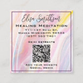 Mandala Reiki Heilmedizin Rosa Pastellfarbe Quadratische Visitenkarte (Vorderseite)