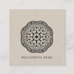 Mandala Reiki Praktiker Wellness QR Code Quadratische Visitenkarte