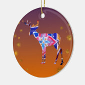 Mandala Reindeer Christmas Keramik Ornament (Links)