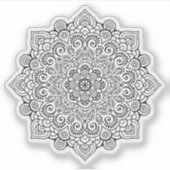 Mandala Retro Hand Bio schwarz-weiß gezeichnet Aufkleber (Vorderseite)