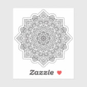 Mandala Retro Hand Bio schwarz-weiß gezeichnet Aufkleber (Blatt)