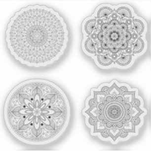 Mandala Retro Hand-Henna-Tätowierung-Set 4x Aufkleber