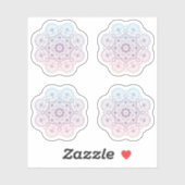 Mandala Retro Hand lila blaues Tattoo Set 4x Aufkleber (Blatt)