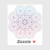 Mandala Retro handgezeichnet lila blaues Tattoo Aufkleber (Blatt)