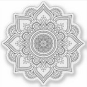 Mandala Retro handgezeichnete schwarz-weiße Blume Aufkleber (Vorderseite)
