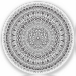 Mandala Retro handgezeichnete schwarz-weiße Blume Aufkleber