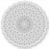 Mandala Retro handgezeichnete schwarz-weiße Blume Aufkleber (Vorderseite)