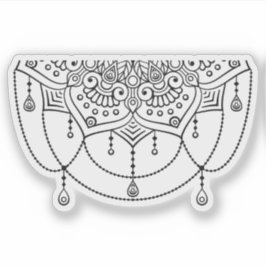 Mandala Retro handgezeichnete schwarz-weiße Tätowi Aufkleber