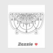 Mandala Retro handgezeichnete schwarz-weiße Tätowi Aufkleber (Blatt)
