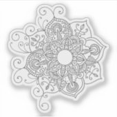 Mandala Retro handgezeichnete tattoo henna Blume Aufkleber (Vorderseite)